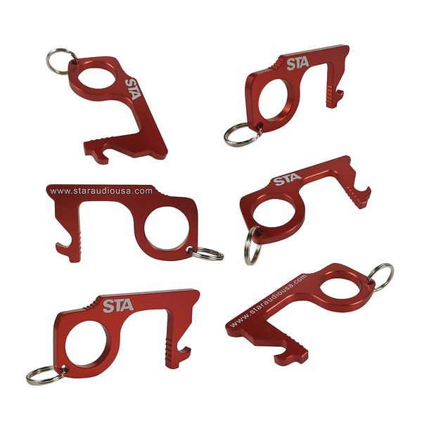 6 Pack Contactless Keychain Anti-Microbial Keychain No Touch Hand Tool Door Open