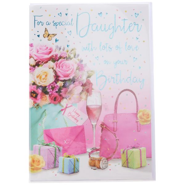 Piccadilly Greetings Regal Publishing Birthday Card Daughter,pink ,9 x 6 inches