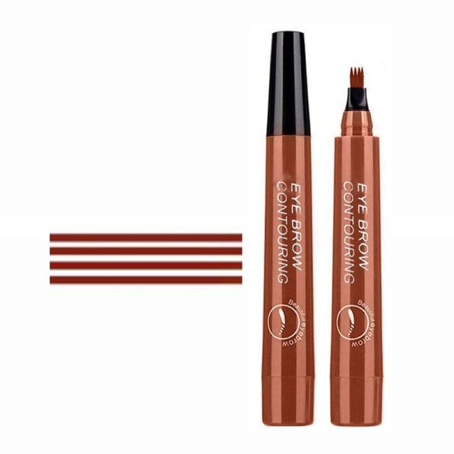 LDJYEONS Eyebrow Pencil, Makeup Eyebrow Pencil, Long-Lasting Four Pronged Eyebrow Pencil (Reddish brown)