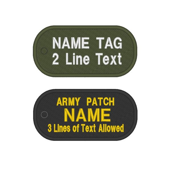Custom Embroidered Patch - Army Military Dog Tag Patch Biker Sew on Patches