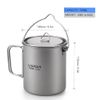 Lixada Portable Titanium Camping Picnic Mug with Foldable Handle Stil4 750ML