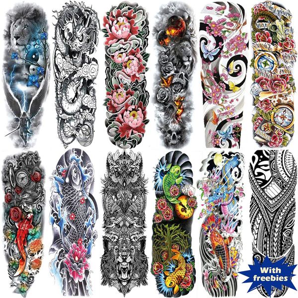 Aresvns Temporary Tattoos for men and women,Waterproof and Long Lasting Sleeve Tattoos for adults, Full Arm and Half Arm Fake Tattoos Christmas Gift