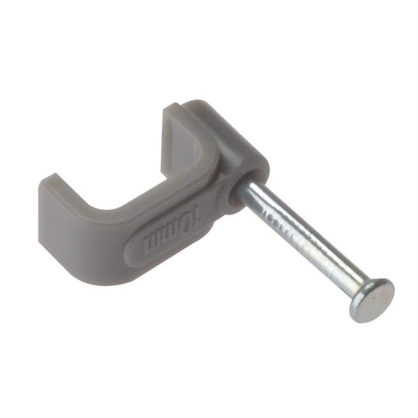 ForgeFix Cable Clips - Flat | 1.50mm | Grey Plastic Clip, Zinc Plated Nail | Box 100