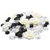 80 Mix Black/White/Silver Resin Flatbacks - Versatile Craft Embellishments for Cardmaking and Creative Projects