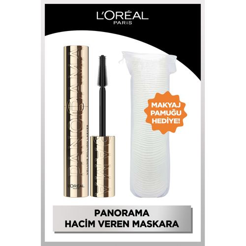 Panorama Hacim Veren Maskara Siyah Makyaj Pamuğu Hediyeli
