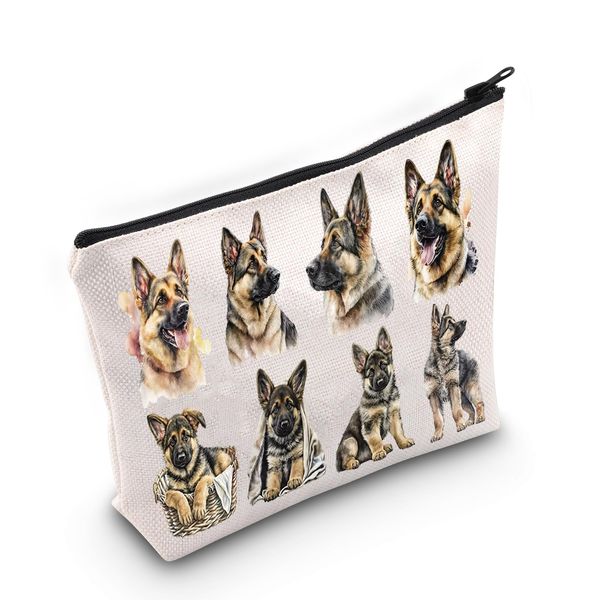 LEVLO German Shepherd Cosmetic Makeup Bag German Shepherd Lover Gift German Shepherd Mom Travel Pouch Bag German Shepherd Merchandise, German Shepherd, Cosmetic Bag