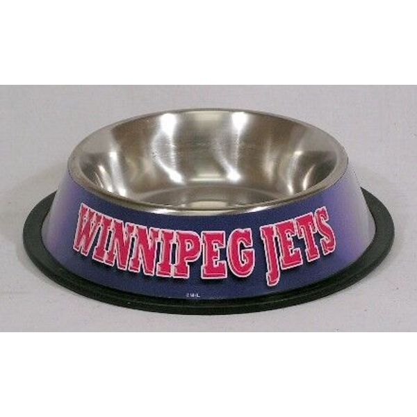 Winnipeg Jets NHL 32 oz Stainless Steel Pet Bowl