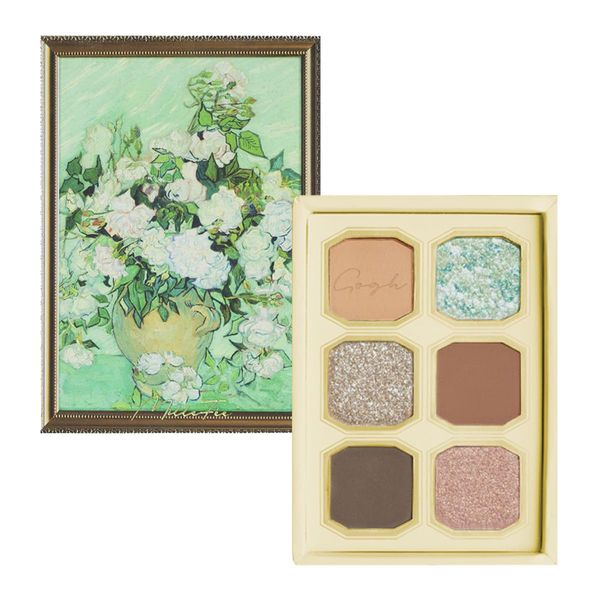 MilleFee Painting Eyeshadow Palette (10 Vase with Roses) 6 Colors Eye Makeup Palette Glitter Van Gogh
