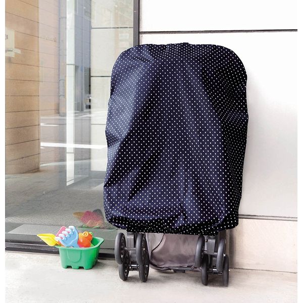 C.WEST Polka Dot Baby Stroller Cover (Water Repellent! Easy to install just over the top, to repel rain, dust, pollen)