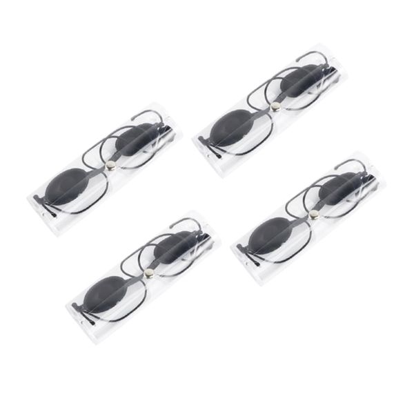 [Healeved] 4 Sets Beauty Protective Eyewear UV Glasses Protective Goggles Safety Eye Patch Shade LED Light Eye Cover UV Eye Patch Silica Gel Black