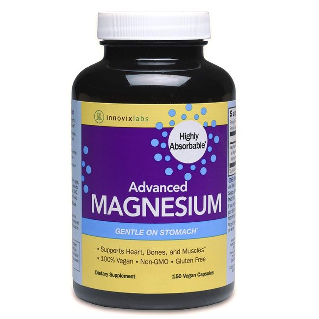 InnovixLabs Advanced Magnesium, High Absorption Magnesium Glycinate & Magnesium Malate, Highly Bioavailable Chelated Magnesium, 210 mg per Serving, Soy & Gluten-Free, Non-GMO & Vegan, 150 Capsules