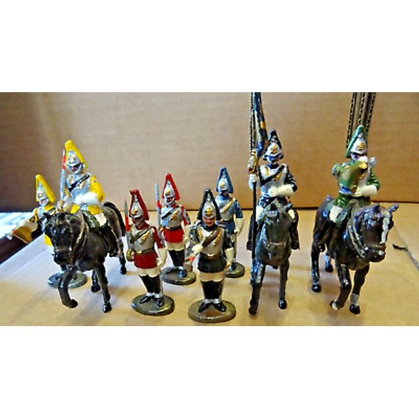 Britains -Vintage Collection of Plastic Lifeguards Cavalry/Footmen -rare colours