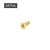 sourcing map Flat Head Socket Cap Screws, M2-0.4x5mm Brass Inner Hex Drive Fasteners Bolts 48Pcs