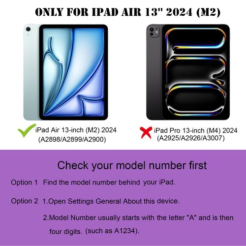 CCMAO Case for iPad Air 13-inch (M3/M2) 2025/2024, iPad Air 13 Inch Case with Kickstand and Pencil Holder for Pencil Pro/USB-C, Heavy Duty Shockproof Protective Cover, Light Purple+Dark Purple