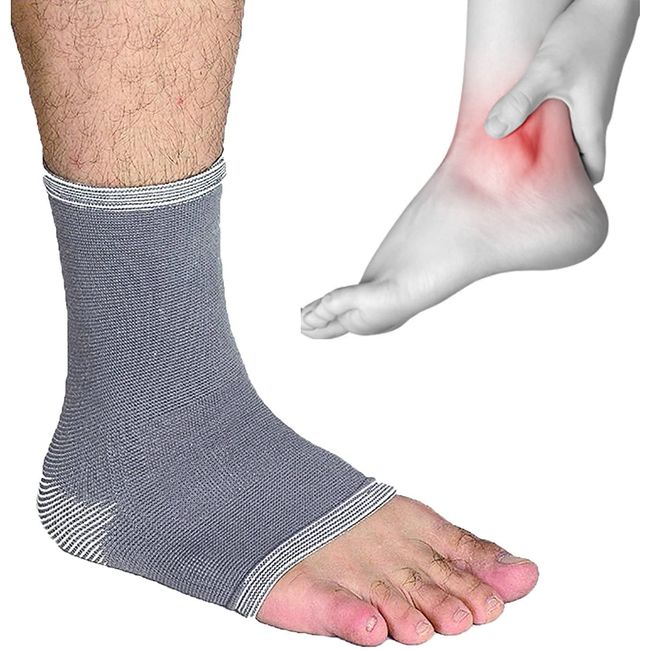 Solace Care New Advance Adjustable Elastic Ankle Support Foot Sleeve - Weak Sore Ankles Pain Stabilisation Brace / Wrap / Support for Injured Ankles - Sub-Acute Ankle Sprains, Edema & Arthritis (M)