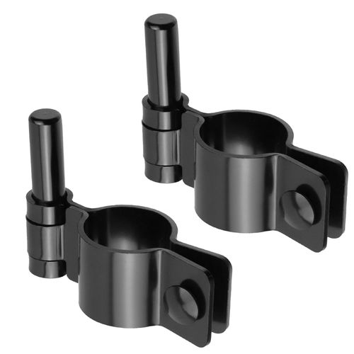 Antrader 2-3/8" Thick Gate Hinges,2Pcs 304 Stainless Steel Gate Hinges Chain Link Fence Parts for 2-3/8" OD Post/Pipe,Black
