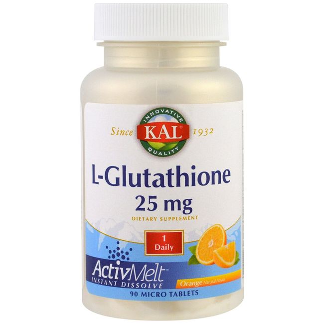 Kal 25 Mg L-glutathione Tablets, Orange, 90 Count