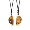 COAI Dragon and Phoenix Tiger Eye Necklaces for Couples
