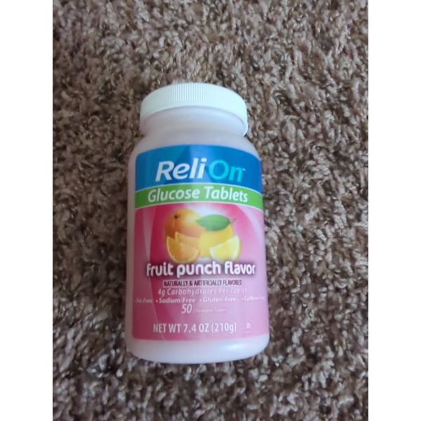 ReliOn Glucose tablets Fruit Punch Flavor 50 tablets