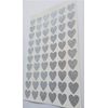 60 Glittery Silver HEART Stickers 20mm