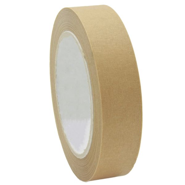 Kraft Paper Packaging Tape | Fully Recyclable Sticky Tapes | Strong Eco-Friendly Kraft Paper for Packing Parcels and Boxes | Brown Paper Packaging for Moving House | (Pack of 1, 25mm x 50 Metres)