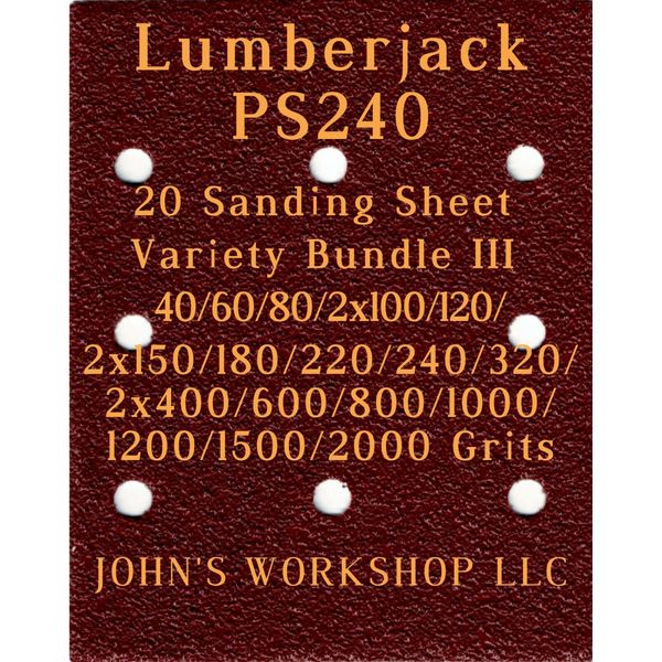 Lumberjack PS240 - 17 Different Grits - 20 Sheet Variety Bundle III
