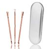 Cuticle Pusher Set Stainless Steel Double Ended Nail Gel Polish Remover Triangle Cuticle Peeler Scraper Manicure Tools for Fingernails and Toenails 3 Pieces (Rose Gold)