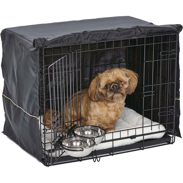 Dog Crate Starter Kit Kennel Pet Bed Crate Cover Pet Bowls Heavy Duty Indoor New