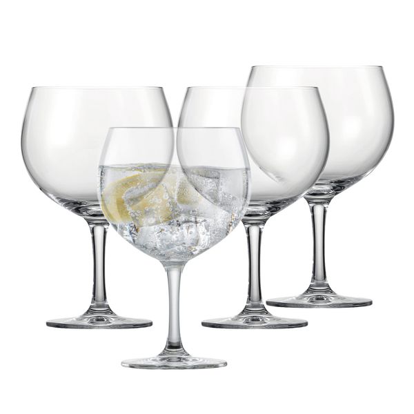 SCHOTT ZWIESEL Gin Tonic Glas Bar Special (4er-Set), bauchige Longdrinkgläser für Gin Tonic, spülmaschinenfeste Tritan-Kristallgläser, Made in Germany (Art.-Nr. 130002)