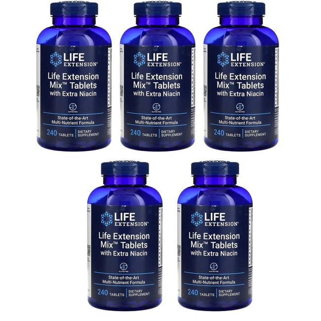 Life Extension Mix Tablets with Extra Niacin, 5X240 Tablets