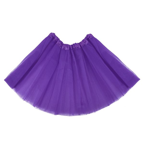 Yolev 1 Pack Adult Tulle Tutu Skirt Women's Vintage Tulle Bubble Tutu Skirt Prom Party Skirt Elastic 3 Layer for Women and Teens (Dark Purple)