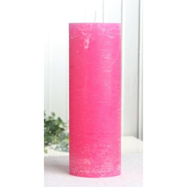 Rustik-Stumpenkerze, 20 x 7 cm Ø, pink