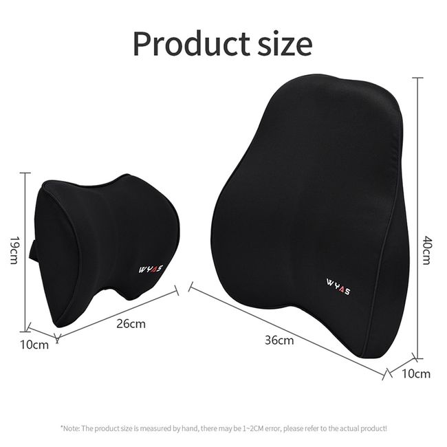 Car Driver Pillow Memory Foam Car Lumbar Support Back Cushion Soft Car Seat  Neck Pillow Washable Auto Pillow Cushion Accesorios