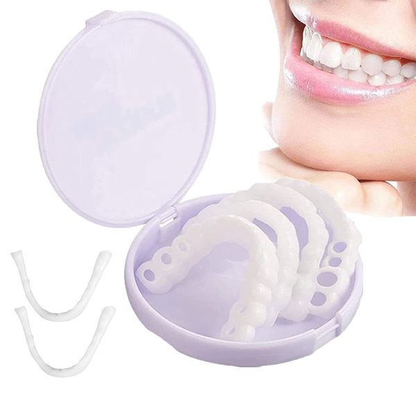 YLFFC Fake Tooth Socket Teeth Veneer, Instant Veneer Denture, Teeth Whitening, Teeth Covers, For Men and Women (2 Pairs)