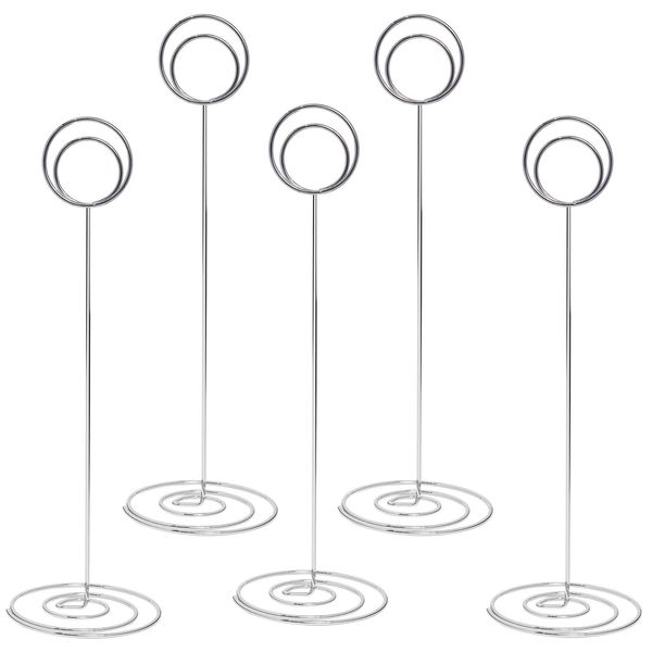 Srvnpioy 12Pcs Table Number Holders for Weddings, Silver, 220mm Place Cards Holder for Tables, Photo Picture Name Card Holders, Table Number Stands for Party Reception Office Restaurant Table Setting