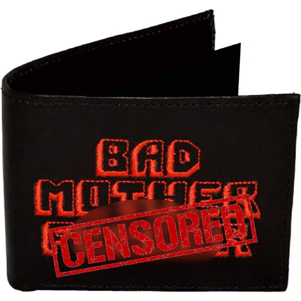 BMF Wallet Red Embroidery Black Leather