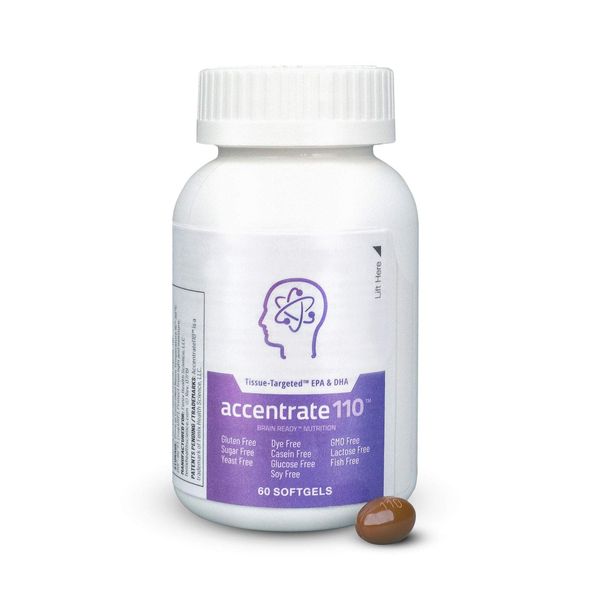 Accentrate110® - Focus Brain Supplement - Promotes Cognitive Function and Mental Clarity - 1 Month (60 Softgels)