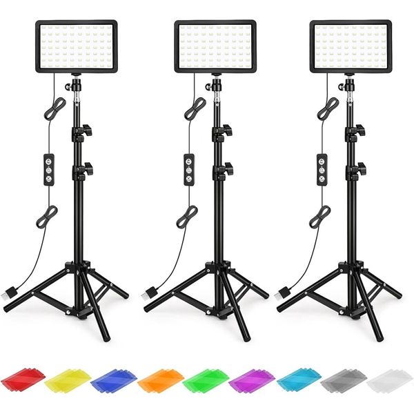 Photography Lighting Kit Dimmable 5600K USB Led Video Studio Streaming Lights Se
