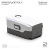 WRAPGRADE Poly Skin Sticker compatible with DJI Mavic 2 | 2 Batteries (RACING WHITE)