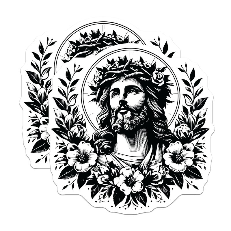 (2 Pack) Jesus Christ Stickers - Religious Art - Inspirational Decor ...
