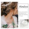 Handcess Pearls Bride Wedding Headbands Silver Rhinestone Headpieces Crystal Bridal Hair Accessories for Bride and Bridesmaids