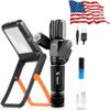 2in1 Rechargeable LED Tactical Flashlight 3 head, with Solar Powered Solar Light