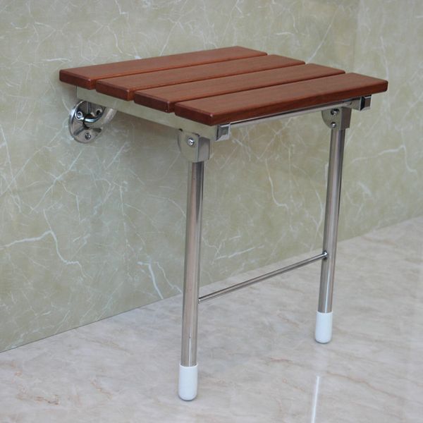 Wall Mounted Solid Wood Folding Shower Bath Seat Health Shower Stool Seat Senior