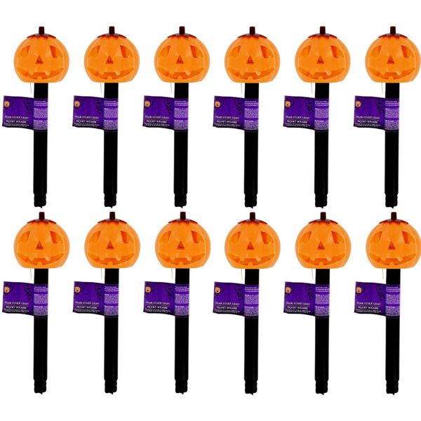 Greenbrier International Halloween Spooky Solar Lights Outdoor Waterproof Security Lights Easy Install Garden Lights for Garden Path Walkway Light (12, JackoLantern Pumpkin)