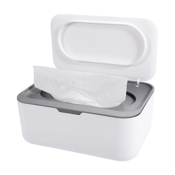 Wipes Dispenser Case, Baby Wet Wipes Box Tissue Storage Box Case with Lid Seal Dry Wet Toilet Paper Case Holder Plastic Napkin Box Organiser Keep Wipes Fresh for Home Bathroom Nursery Car Office