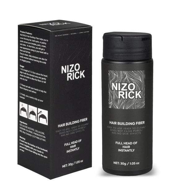 NIZORICK Hair Fibers for Thinning Hair,Hair Building Fibers Instantly Thicker & Fuller Look,Conceals Hair Loss Fill In Fine Hair Powder for Women and Men(30g/1.05oz) (New Dark Brown)