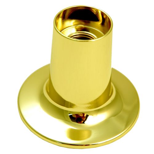 Porcelain Handles and Flanges (3 Pieces Each) Fits Price Pfister Shower Faucet with 12 Spline, Polish Brass Finish - By PlumbUSA