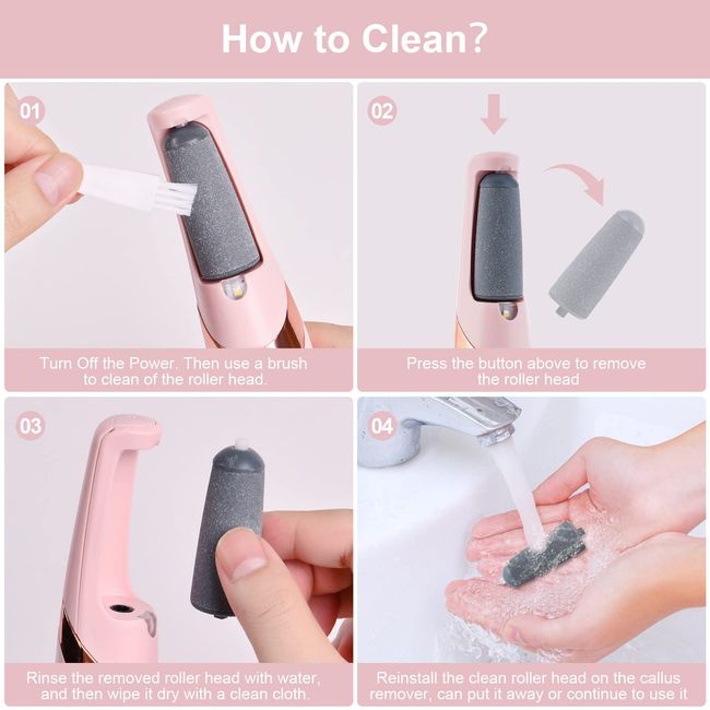 2 Rolling Electric Callus Remover - Usb Rechargeable Foot File For