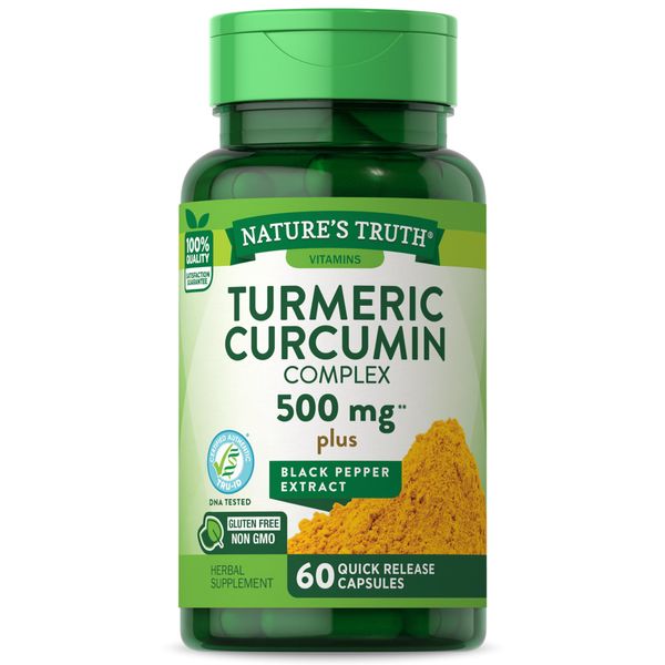 Turmeric Curcumin with Black Pepper Extract | 500mg | 60 Capsules | Non-GMO and Gluten Free Complex Supplement | by Nature's Truth