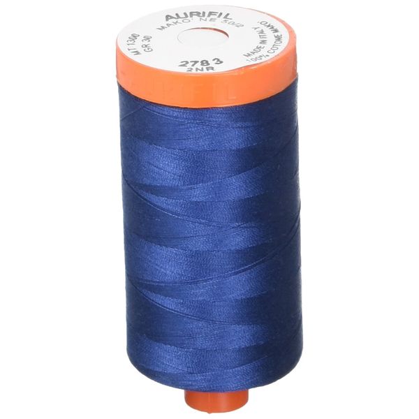 AURIFIL USA 1,422yd-Medium Aurifil Mako Cotton Thread Solid 50wt 1422yds, Medium Delft Blue